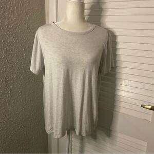 DKNY Gray Sport Shirt with Netted Back Detail L Sportswear Athleisure Sporty